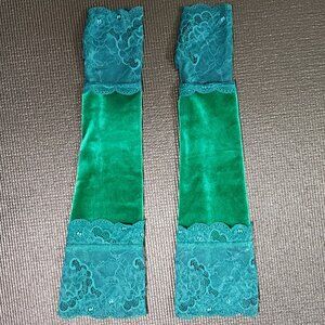 Fairycore Long Green Fingerless Gloves